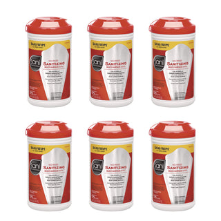 Sani Professional® No-Rinse Sanitizing Multi-Surface Wipes, White, 175/Container, 6/Carton (NICP66784)