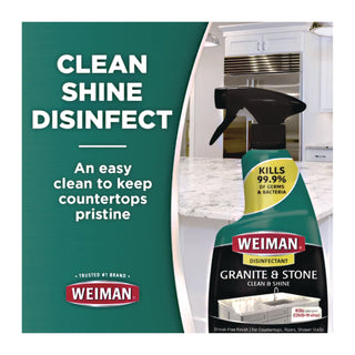 WEIMAN® Granite Cleaner and Polish, Citrus Scent, 24 oz Spray Bottle, 6/Carton (WMN109)