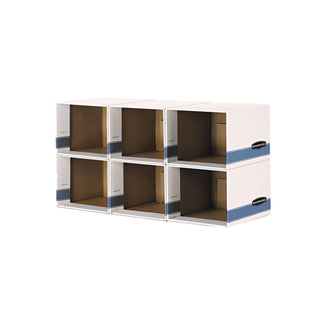 Bankers Box® File/Cube Box Shell, Legal/Letter, 23.75 x 19.75, White/Blue, 6/Carton (FEL0162601)