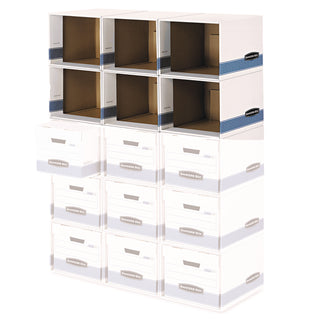 Bankers Box® File/Cube Box Shell, Legal/Letter, 23.75 x 19.75, White/Blue, 6/Carton (FEL0162601)