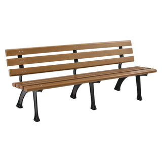 Global Industrial® Recycled Plastic Benches with Back, 72 x 23 x 28, Tan (GBE240126TN)