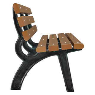 Global Industrial® Recycled Plastic Benches with Back, 72 x 23 x 28, Tan (GBE240126TN)