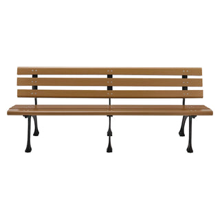 Global Industrial® Recycled Plastic Benches with Back, 72 x 23 x 28, Tan (GBE240126TN)