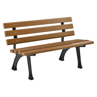 Global Industrial® Recycled Plastic Benches with Back, 48 x 23 x 28, Tan (GBE240125TN)