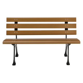 Global Industrial® Recycled Plastic Benches with Back, 48 x 23 x 28, Tan (GBE240125TN)
