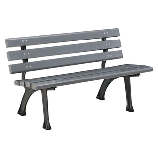 Global Industrial® Recycled Plastic Benches with Back, 48 x 23 x 28, Gray (GBE240125GY)