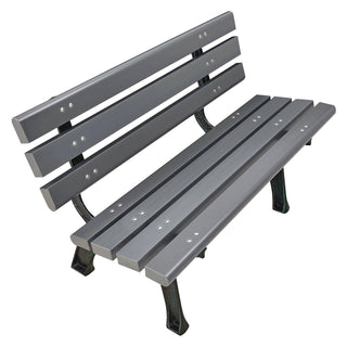 Global Industrial® Recycled Plastic Benches with Back, 48 x 23 x 28, Gray (GBE240125GY)