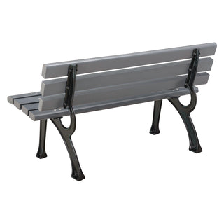 Global Industrial® Recycled Plastic Benches with Back, 48 x 23 x 28, Gray (GBE240125GY)