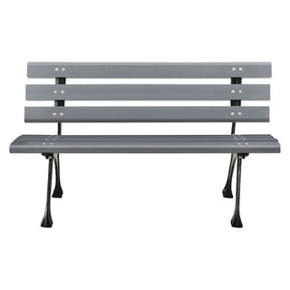 Global Industrial® Recycled Plastic Benches with Back, 48 x 23 x 28, Gray (GBE240125GY)