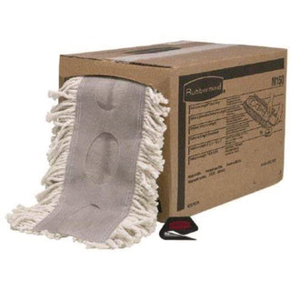 Rubbermaid® Commercial Cut To Length Dust Mops, Cotton, White, Cut-End, 5 x 40 Ft, 1 Box (M150WH)