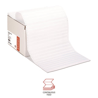 Universal® Printout Paper, 1-Part, 20 lb Bond Weight, 14.88 x 11, White/Green Bar, 2,400/Carton (UNV15852)