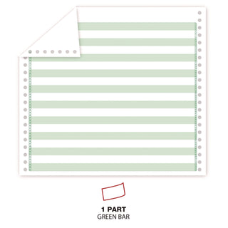 Universal® Printout Paper, 1-Part, 20 lb Bond Weight, 14.88 x 11, White/Green Bar, 2,400/Carton (UNV15852)