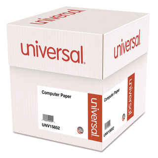 Universal® Printout Paper, 1-Part, 20 lb Bond Weight, 14.88 x 11, White/Green Bar, 2,400/Carton (UNV15852)