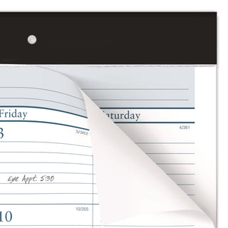 AT-A-GLANCE® Desk Pad, 21.75 x 17, White Sheets, Black Binding, Clear Corners, 12-Month (Jan to Dec): 2025 (AAGST2400)