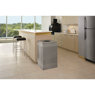 Rubbermaid® Commercial Designer Line Silhouettes Waste Receptacle, 20 gal, Steel, Silver Metallic (RCPSC18EPLSM)