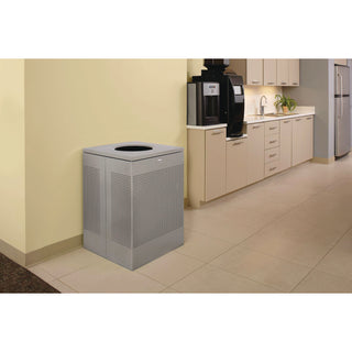 Rubbermaid® Commercial Designer Line Silhouettes Waste Receptacle, 20 gal, Steel, Silver Metallic (RCPSC18EPLSM)