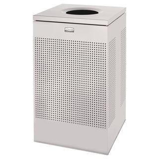 Rubbermaid® Commercial Designer Line Silhouettes Waste Receptacle, 20 gal, Steel, Silver Metallic (RCPSC18EPLSM)