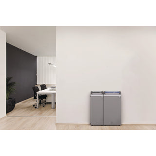 Rubbermaid® Commercial Configure Indoor Recycling Waste Receptacle, Mixed Recycling, 23 gal, Metal, Gray (RCP1961622)