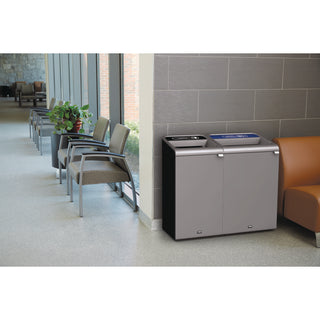 Rubbermaid® Commercial Configure Indoor Recycling Waste Receptacle, Mixed Recycling, 23 gal, Metal, Gray (RCP1961622)