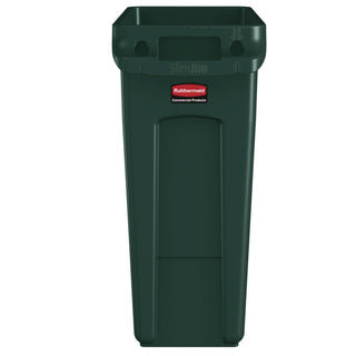 Rubbermaid® Commercial Slim Jim Plastic Recycling Container with Venting Channels, 23 gal, Plastic, Green (RCP354007GN)