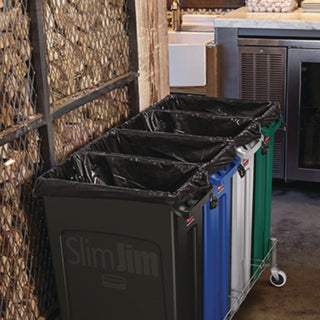Rubbermaid® Commercial Slim Jim Plastic Recycling Container with Venting Channels, 23 gal, Plastic, Green (RCP354007GN)