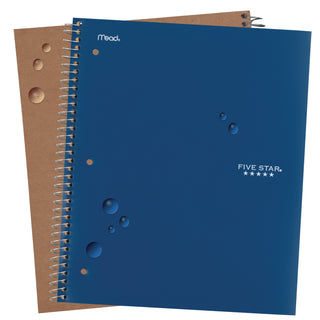 Five Star® Wirebound Notebook, 1 Subject, College Rule, Assorted Color Covers, 11 x 8.5, 100 Sheets (MEA06206)