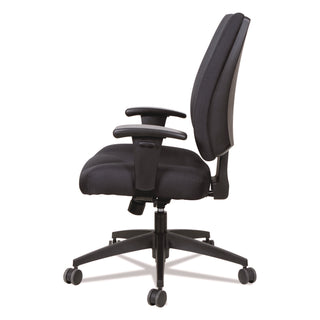 Alera® Wrigley Series High Performance Mid-Back Synchro-Tilt Task Chair, Supports up to 275 lbs, Black Seat/Back, Black Base (ALEHPS4201)
