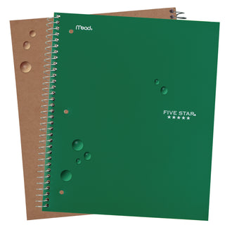 Five Star® Wirebound Notebook, 3 Subjects, College Rule, Assorted Color Covers, 11 x 8.5, 150 Sheets (MEA06210)