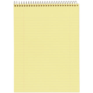 Cambridge® Stiff-Back Wire Bound Notebook, 1 Subject, Wide/Legal Rule, Canary/Blue Cover, 8.5 x 11.5, 70 Sheets (MEA59880)