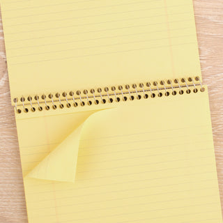 Cambridge® Stiff-Back Wire Bound Notebook, 1 Subject, Wide/Legal Rule, Canary/Blue Cover, 8.5 x 11.5, 70 Sheets (MEA59880)