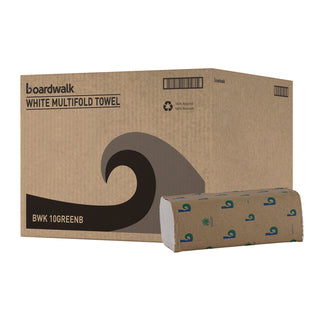 Boardwalk® Boardwalk Green Multifold Towels, 1-Ply, 9.3 x 9.5, Natural White, 250/Pack, 16 Packs/Carton (BWK10GREEN)