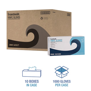 Boardwalk® General Purpose Vinyl Gloves, Powder/Latex-Free, 2.6 mil, Small, Clear, 100/Box, 10 Boxes/Carton (BWK365SCT)