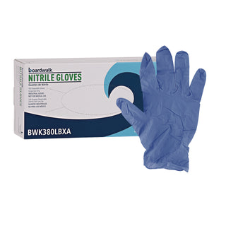 Boardwalk® Disposable General-Purpose Nitrile Gloves, Large, Blue, 4 mil, 1,000/Carton (BWK380LCTA)