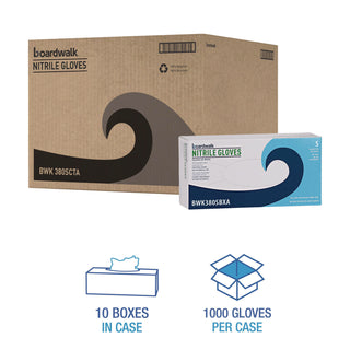 Boardwalk® Disposable General-Purpose Nitrile Gloves, Small, Blue, 4 mil, 1,000/Carton (BWK380SCTA)
