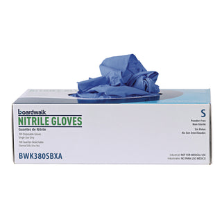 Boardwalk® Disposable General-Purpose Nitrile Gloves, Small, Blue, 4 mil, 1,000/Carton (BWK380SCTA)