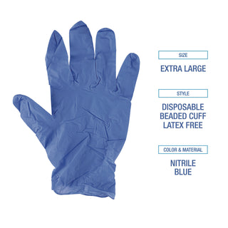 Boardwalk® Disposable General-Purpose Nitrile Gloves, X-Large, Blue, 4 mil, 100/Box (BWK380XLBXA)