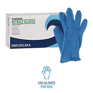 Boardwalk® Disposable General-Purpose Powder-Free Nitrile Gloves, Large, Blue, 5 mil, 100/Box (BWK395LBXA)