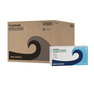 Boardwalk® Disposable Powder-Free Nitrile Gloves, Medium, Blue, 5 mil, 1,000/Carton (BWK395MCTA)
