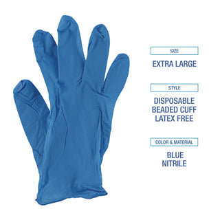 Boardwalk® Disposable General-Purpose Powder-Free Nitrile Gloves, X-Large, Blue, 5 mil, 100/Box (BWK395XLBXA)