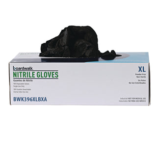 Boardwalk® Disposable General-Purpose Powder-Free Nitrile Gloves, X-Large, Black, 4.4 mil, 1,000/Carton (BWK396XLCTA)