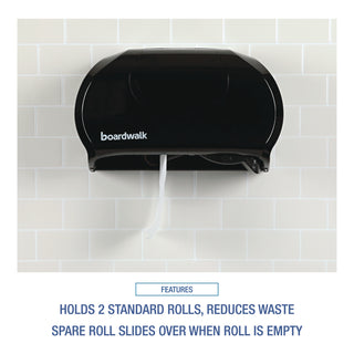 Boardwalk® Standard Twin Toilet Tissue Dispenser, 13 x 6.75 x 8.75, Black (BWK1502)