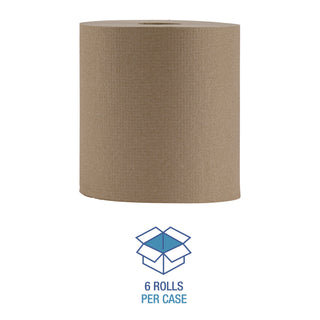 Boardwalk® Hardwound Paper Towels, Nonperforated, 1-Ply, 8" x 800 ft, Natural, 6 Rolls/Carton (6256BW)