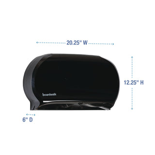 Boardwalk® Jumbo Twin Toilet Tissue Dispenser, 20.25 x 6 x 12.25, Black (BWK1529)