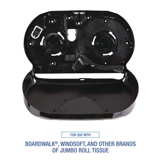 Boardwalk® Jumbo Twin Toilet Tissue Dispenser, 20.25 x 6 x 12.25, Black (BWK1529)
