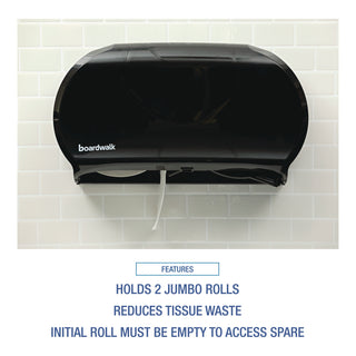 Boardwalk® Jumbo Twin Toilet Tissue Dispenser, 20.25 x 6 x 12.25, Black (BWK1529)