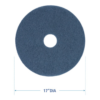 Boardwalk® Scrubbing Floor Pads, 17" Diameter, Blue, 5/Carton (PAD4017BLU)