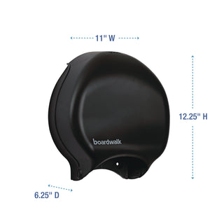 Boardwalk® Single Jumbo Toilet Tissue Dispenser, 11 x 6.25 x 12.25, Black (BWK1519)