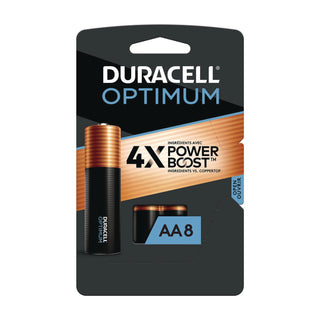 Duracell® Optimum Alkaline AA Batteries, 8/Pack (DUROPT1500B8PRT)