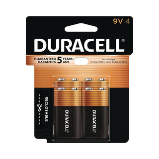 Duracell® CopperTop Alkaline Batteries, 9V, 4/PK (DRCMN16RT4Z)