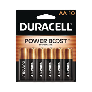 Duracell® Coppertop Alkaline Batteries, AA, 10/Pack (DURMN1500B10Z)